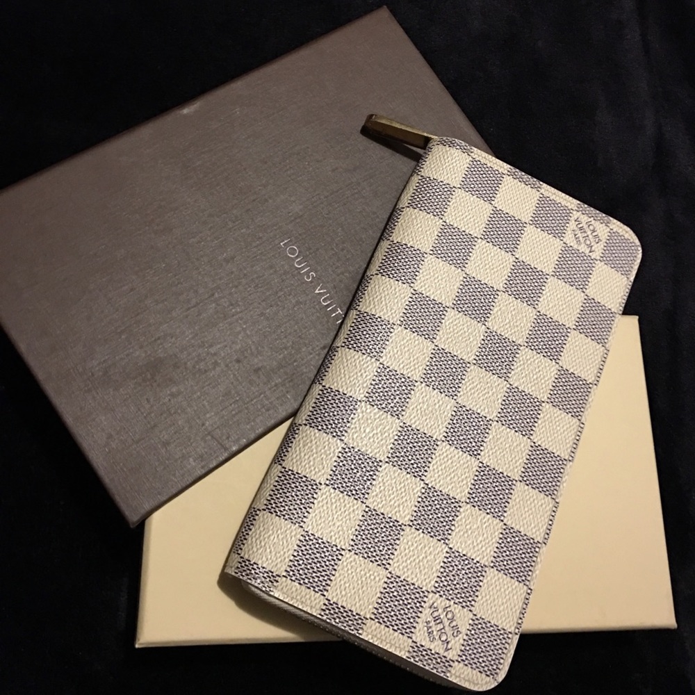 Louis Vuitton Damier Azur Wallet in White and Blue